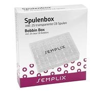 SEMPLIX Spulenbox mit 25 Kunststoff Spulen CB (11,5 mm/universal) praktisch zur Aufbewahrung