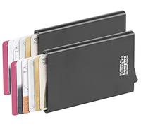 Semptec Urban Survival Technology Kartenetui: 2er-Set RFID-Kartenetuis, Auswurf-Mechanismus, für EC-Karten u.v.m. (Geldbörse mit Kartenauswurf, Aluminium RFID-Schutz, Kartenhalter)