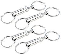 Semptec Urban Survival Technology Schlüsselanhänger Clip: 4er-Set Metall-Schlüsselanhänger mit schnellem Easyclip-Mechanismus (flexibel, Easy Clip, einzeln abnehmbar)