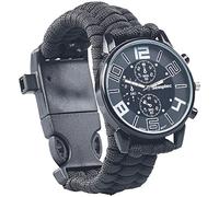 Semptec Urban Survival Technology Survival Uhr mit Kompass: 5in1-Armbanduhr mit Paracordband, Feuerstahl, Kompass, Notfallpfeife (Armbanduhr, Uhr Herren, Uhrenarmbänder)