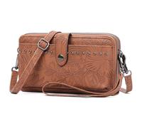 SENDEFN Kleine Handy Umhängetasche Damen Leder mit Geldbörse Crossbody Schultertasche mit Kartenfächer und Verstellbar Abnehmbar Gurt, Modern Handytasche zum Umhängen