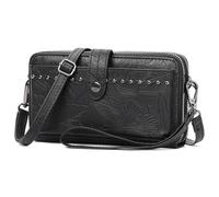 SENDEFN Kleine Handy Umhängetasche Damen Leder mit Geldbörse Crossbody Schultertasche mit Kartenfächer und Verstellbar Abnehmbar Gurt, Modern Handytasche zum Umhängen