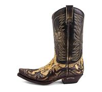 Sendra Boots - 3241 Cowboystiefel für Damen und Herren mit Shuhabsatz und verlängerter Spitze - Country Boots Style in Schwarz - Elegante Cowboystiefel - 46