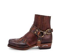 Sendra Boots - 7811 Cowboystiefel für Damen und Herren mit Shuhabsatz und runder Spitze - Country Boots Style in Braun - Elegante Cowboystiefel - 47
