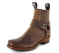 Sendra Boots Unisex Biker Boots 8286 Tang Lederstiefelette Bikerstiefelette Motorradstiefel Braun 37 EU