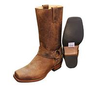 Sendra Cowboystiefel Bikerstiefel Stiefel 8833 in braun incl. Roy Dunn´s Lederfett und Stiefelknecht (46)
