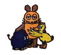 Sendung Mit Der Maus Kinder Trio - Aufnäher, Bügelbild, Aufbügler, Applikationen, Patches, Flicken, Zum Aufbügeln, Größe: 6 x 6 cm
