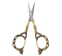 SENECESLI Scharfe Handarbeitsschere aus Edelstahl mit Blumenmustergriff, 1 Stickschere Zum Basteln und Nähen, 4,3-Zoll-Schneiderschere für Scrapbooking und Basteln (GOLD)