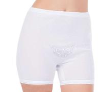 Seniorenmode24 Damen Senioren Unterhose/Unterhemd Gr. 36-38 bis 56-58 ideal für pflegebedürftige Omas einfach anzuziehen 2er,3er oder 4er Pack (3er Pack mit Bein Weiß, 44-46)