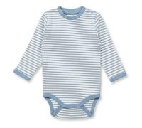 sense-organics Baby Body geringelt, Modell YVON Helles Denimblau-Weiß geringelt 74