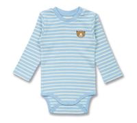 Sense Organics Baby Body, Modell VARIN Hellblau geringelt mit Bär 86