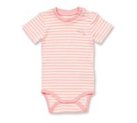 Sense Organics Baby Body, Modell VARIN Pastellrosa-weiß geringelt mit Delphin 92