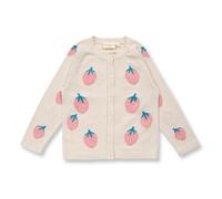 Sense Organics Baby Strickjacke mit Erdbeer-Motiv, Modell ELSA Erdbeer-Motiv auf creme 74