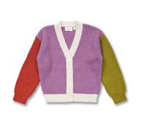 Sense Organics Kinder Strickjacke mit Colour-Blocking, Modell NUAKOO Flieder-Terrakotta-Grüner Tee Melange 116