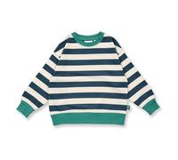 Sense Organics Kinder Sweatshirt dunkelpetrol-weiß geringelt, Modell DARI white 128