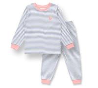 Sense Organics Mädchen Schlafanzug blau-weiß geringelt, Modell JUNIS blue 110