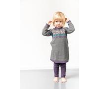 sense-organics Mädchen Strickkleid dunkelgrau bunte Passe 110