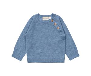 Sense Organics Pullover Wolle 74 blau melange gestrickt