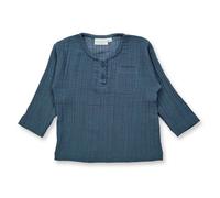 sense-organics Sense Organics Musselin Baby Langarm Shirt Bio Baumwolle Blue Grey 74