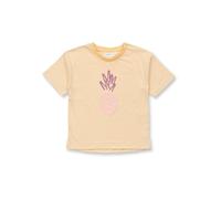 Sense Organics T-Shirt für Kinder, Modell SOPHIE Butterblumengelb-weiß geringelt mit Ananas 92
