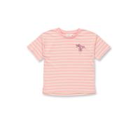 Sense Organics T-Shirt für Kinder, Modell SOPHIE Pastellrosa-beige geringelt mit Palme 146/152
