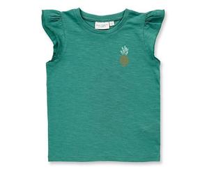 Sense Organics T-Shirt für Mädchen in smaragdgrün, Modell NANA Ananasstickerei auf smaragdgrün 110
