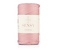 Sensy Premium 3 mm 120 Meter Polyester-Seil, 100% Polypropylen-Kordel, Makramee-Seil, Häkeltaschen-Kordel, Häkelgarn, Geschenk für Stricker (Rosa)