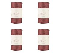 Sensy Premium 3 mm 120 Meter Polyester-Seil, 100% Polypropylen, Makramee-Kordel, 3 mm Häkeltaschen, Makramee-Seil, Häkelgarn, Geschenk für Stricker (Staubrosa)