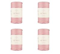 Sensy Premium 3 mm 120 Meter Polyester-Seil, 100% Polypropylen, Makramee-Kordel, 3 mm Häkeltaschen, Makramee-Seil, Häkelgarn, Geschenk für Stricker (Rosa)