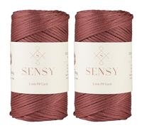 Sensy Premium Polyester-Seil, 3 mm, 100% Polypropylen, Makramee-Schnur, 3 mm, Häkeltasche, Kordel, Makramee-Seil, Häkelgarn, Geschenk für Stricker, (Dusty Rose)