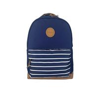 Senya Easyou Rucksack, 25 l, 38,1 cm (15 Zoll), 3D-Rücken, gepolstert, recyceltes GRS-Gewebe, Taschen & Kofferschlaufe, Blau und gestreifte Tasche, L, Casual