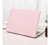 Seorsok Kompatibel mit MacBook Air 13 Zoll Hülle 2022 2021 2020 2019 2018 Release A1932 A2179 M1 A2337 Touch ID, elegante Leder-Kunststoff-Hartschalen-Schutzhülle, transparente Tastaturabdeckung, rosa