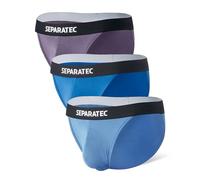 Separatec Herren Slips Strings Bambus-Rayon Unterhosen Männer Doppelbeutel Herrenunterwäsche Atmungsaktiv und Weich Druckdesign Niedrige Bikinis 3er Pack XL