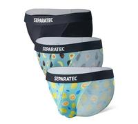 Separatec Herren Slips Strings Bambus-Rayon Unterhosen Männer Doppelbeutel Herrenunterwäsche Atmungsaktiv und Weich Druckdesign Niedrige Bikinis 3er Pack L