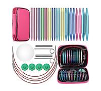 Seprendi 26-teiliges austauschbares Rundstricknadel-Set aus Aluminium, 13 Größen, austauschbare Häkelnadeln zum Stricken