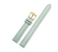 SEQLTWFC 12 14 16 18 mm Damen-Uhrenarmbänder aus echtem Leder, rosa, weiß, rot, kompatibel mit Casio Fossil Wrist Band Lily 2, Uhrenarmband aus Rindsleder(Sky Blue-Gold,20mm)