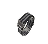 SEQLTWFC 18 20mm 22mm Nylon Uhrenarmbänder Mann der Universal Ballistic Stoff Armband(Black Grey,18MM_STEEL BUCKLE)