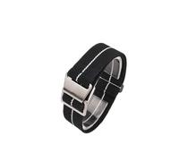 SEQLTWFC 18 20mm 22mm Nylon Uhrenarmbänder Mann der Universal Ballistic Stoff Armband(Black White,20MM_BLACK BUCKLE)