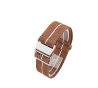 SEQLTWFC 18 20mm 22mm Nylon Uhrenarmbänder Mann der Universal Ballistic Stoff Armband(Brown White,22MM_BLACK BUCKLE)