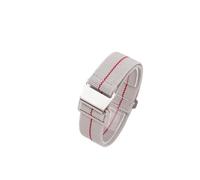 SEQLTWFC 18 20mm 22mm Nylon Uhrenarmbänder Mann der Universal Ballistic Stoff Armband(Grey Red,18MM_BLACK BUCKLE)
