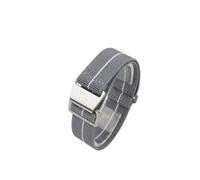 SEQLTWFC 18 20mm 22mm Nylon Uhrenarmbänder Mann der Universal Ballistic Stoff Armband(Grey White,18MM_BLACK BUCKLE)