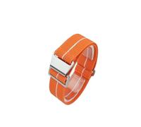SEQLTWFC 18 20mm 22mm Nylon Uhrenarmbänder Mann der Universal Ballistic Stoff Armband(Orange white,20MM_BLACK BUCKLE)