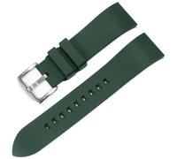 SEQLTWFC 20 21 22 23 24 mm Schnellverschluss-Uhrenarmband aus FKM-Gummi, kompatibel mit Casio Seiko Tissot Citizen Omega Longines Sport-Silikonarmband(Green-silver pin,22mm)