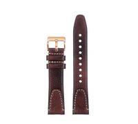 SEQLTWFC 20 22 mm Vintage Rindslederarmband kompatibel mit Rolex Omega Breitling Seiko Tudor Schnellverschluss Echtlederarmband Herren(Dark brown-rose,20mm)