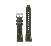 SEQLTWFC 20 22 mm Vintage Rindslederarmband kompatibel mit Rolex Omega Breitling Seiko Tudor Schnellverschluss Echtlederarmband Herren(Green-silver,22mm)