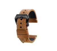 SEQLTWFC 22 24 mm Rindsleder-Armband, kompatibel mit Breitling Superocean Navigator Avenger Retro, echtes Lederarmband, Uhrenarmband, Gürtelzubehör(Brown Rice Black,22mm)