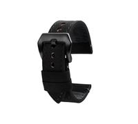 SEQLTWFC 22 24 mm Rindsleder-Armband, kompatibel mit Breitling Superocean Navigator Avenger Retro, echtes Lederarmband, Uhrenarmband, Gürtelzubehör(Black-Black,22mm)