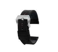 SEQLTWFC 22 24 mm Rindsleder-Armband, kompatibel mit Breitling Superocean Navigator Avenger Retro, echtes Lederarmband, Uhrenarmband, Gürtelzubehör(Black Silver,24mm)