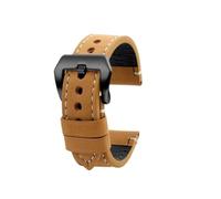 SEQLTWFC 22 24 mm Rindsleder-Armband, kompatibel mit Breitling Superocean Navigator Avenger Retro, echtes Lederarmband, Uhrenarmband, Gürtelzubehör(Khaki Rice Black,24mm)