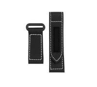 SEQLTWFC 24 mm Uhrenarmband aus Nylongewebe, kompatibel mit Panerai Luminor PAM01118, Armeegrün, Canvas-Armband aus echtem Leder(Black White black,26mm)